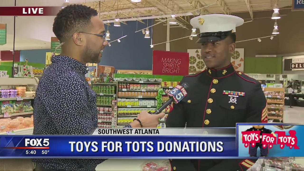 Marines discuss Toys For Tots Donations
