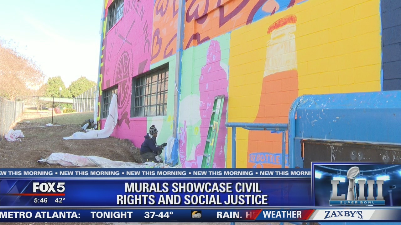 Altanta artists create dozens of civil rights murals ahead of the Superbowl