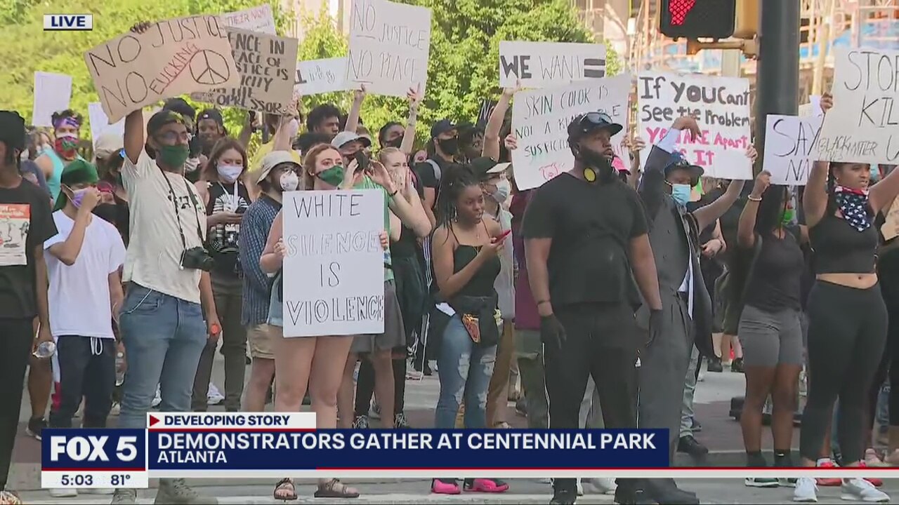 Monday afternoon demonstrations at Centennial Olympic Park