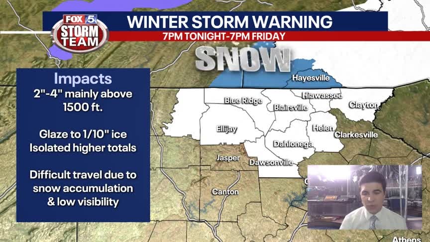 Thursday Afternoon Forecast- Winter Storm Warning