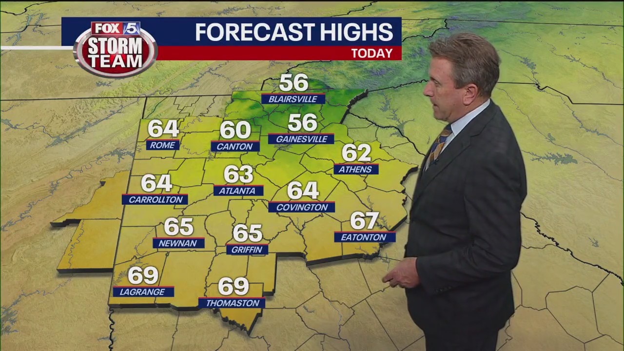 Monday midday weather forecast