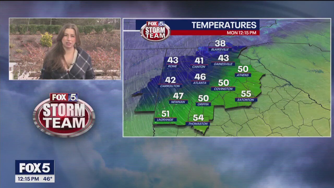 Monday midday weather forecast