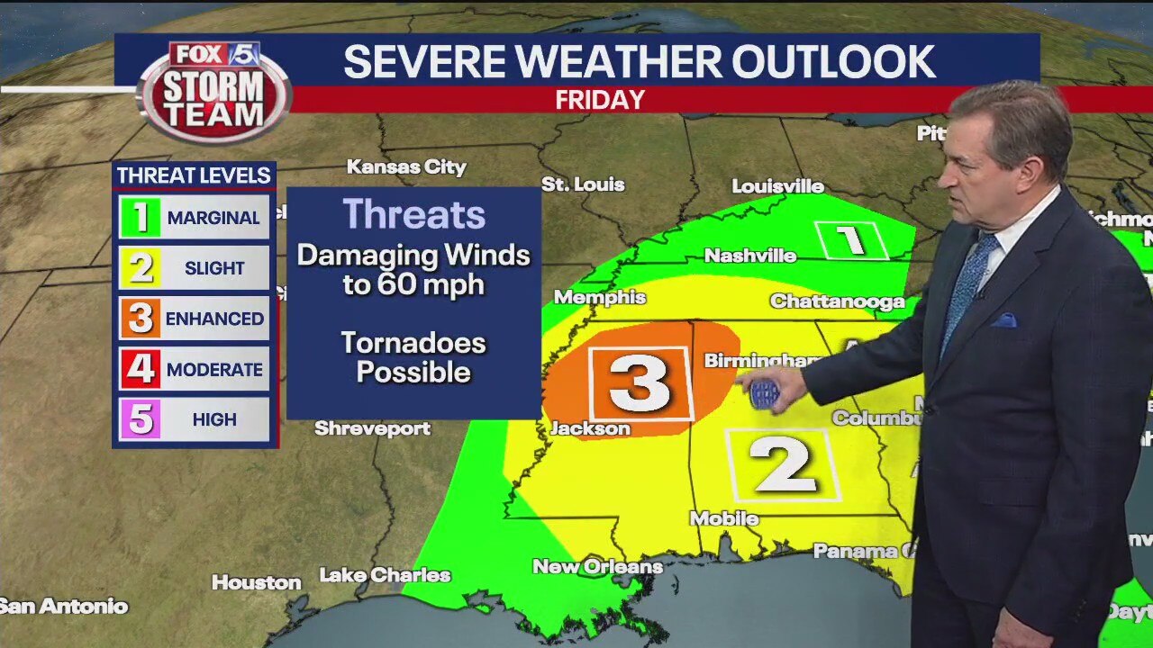 Severe storm threat Friday