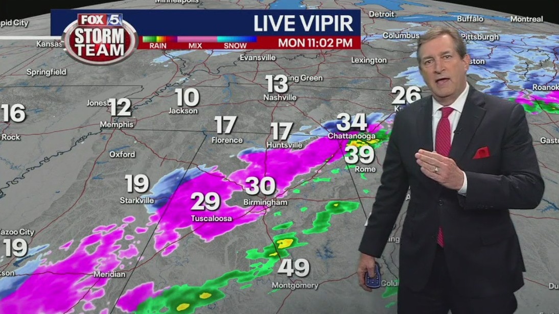 Monday night forecast update
