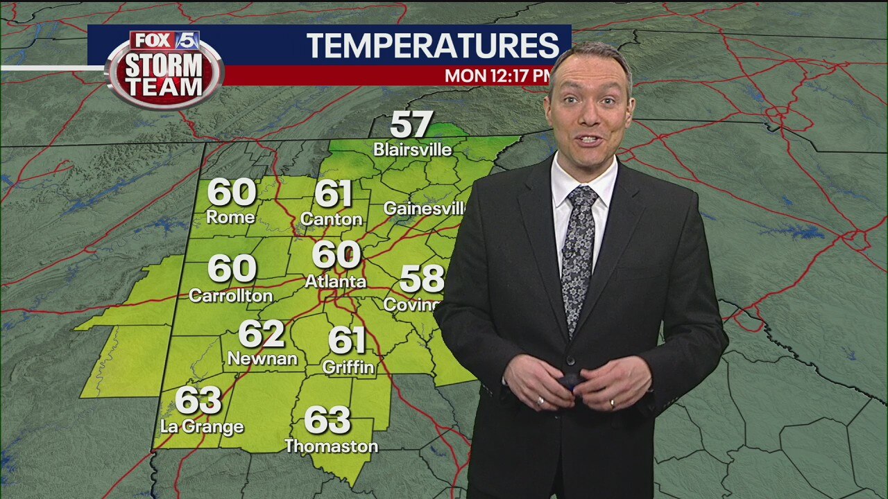 Monday noon weather forecast