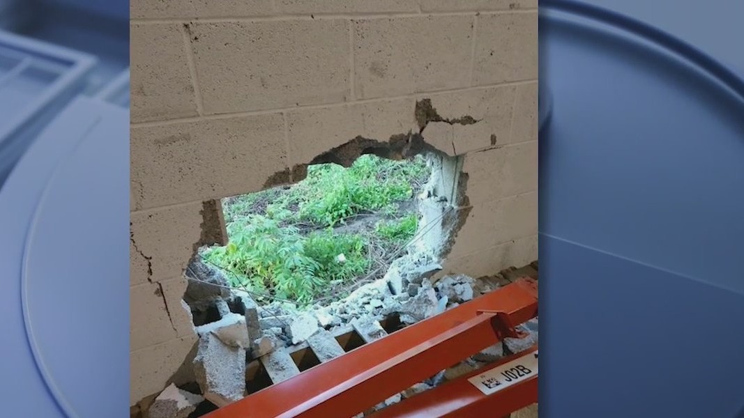 Thief smashes way into charity warehouse