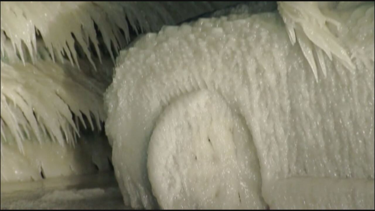 Car frozen in ice