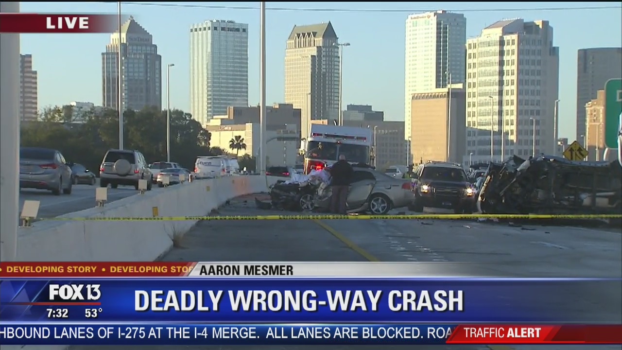 Deadly wrong-way crash blocks I-275/I-4 interchange