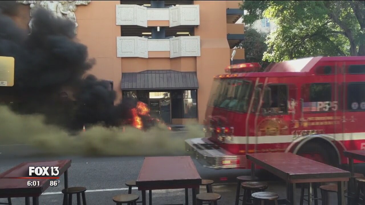 Close call as underground transformer explodes