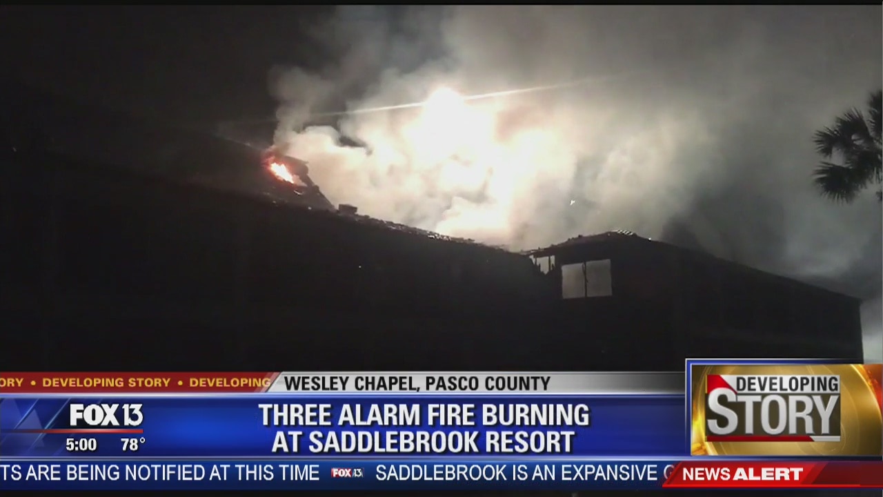 Three alarm fire at Saddlebrook resort