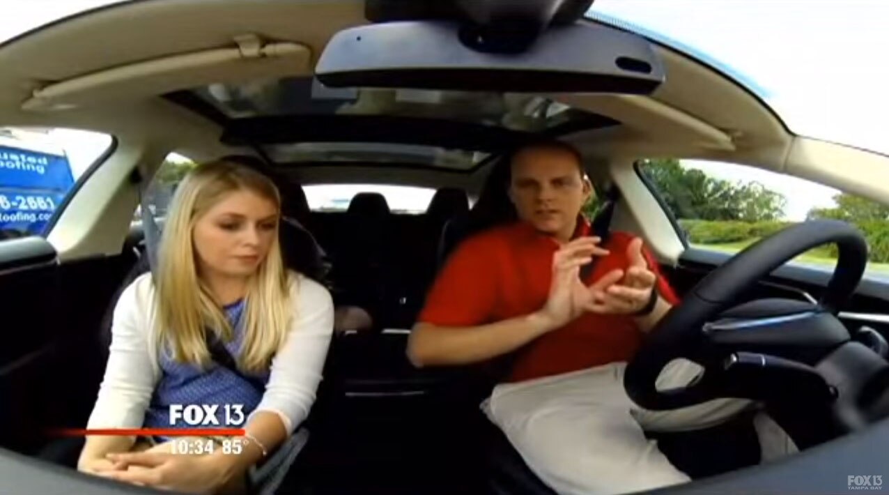 Test driving a Tesla Model S