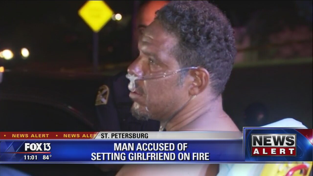 Man accused of setting girlfriend on fire located