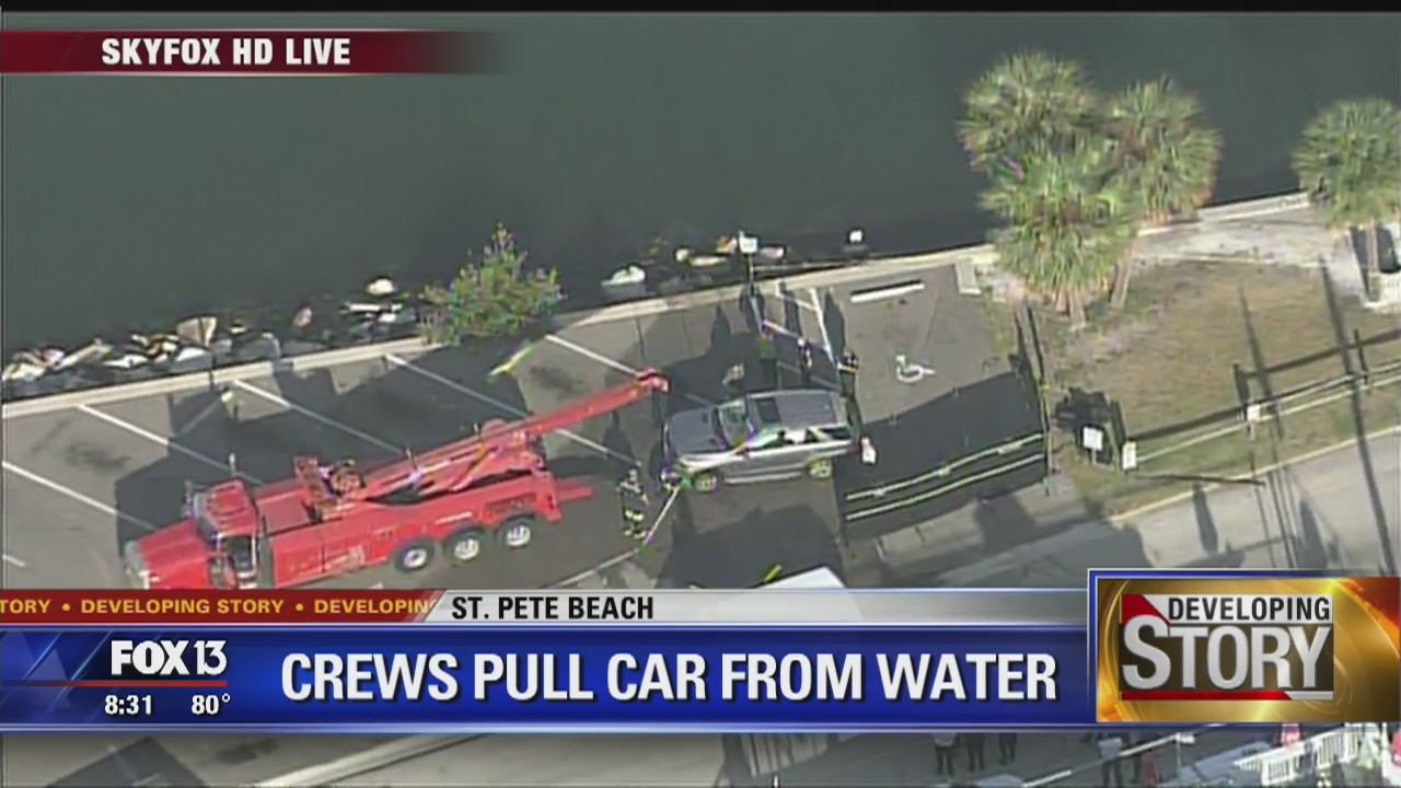 Crews recover vehicle from water near St. Pete Beach