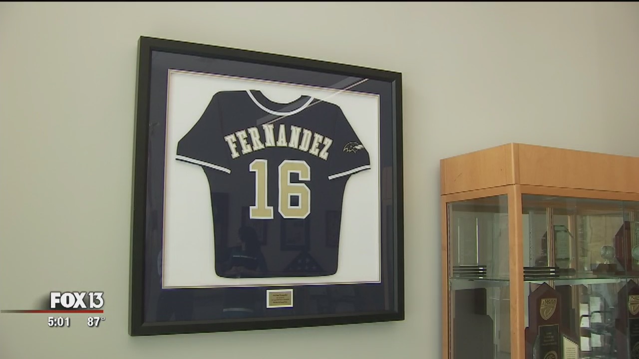 Fernandez's high school jersey stolen