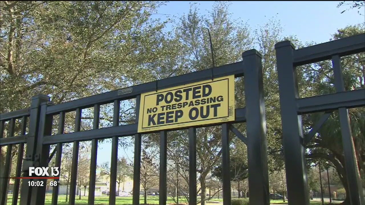 Tampa park fenced off from homeless