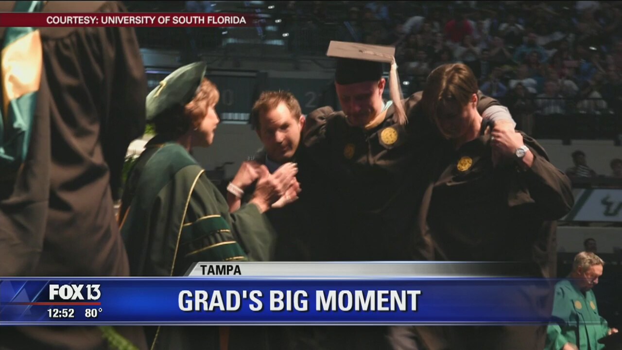 USF grad walks across stage