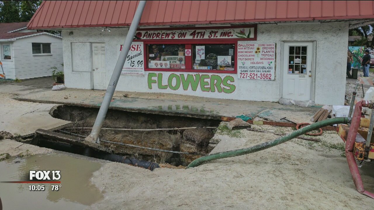 Lightning strike causes St. Pete water main break
