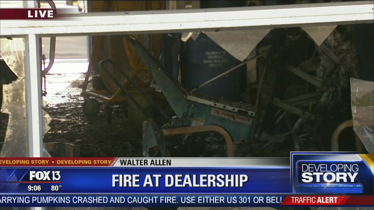 Morning fire at Seminole car dealership