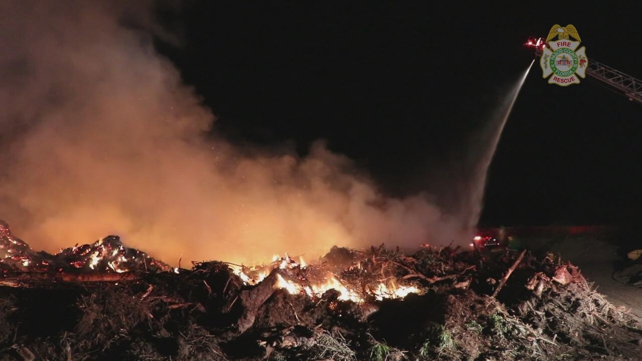 Pasco County mulch fire