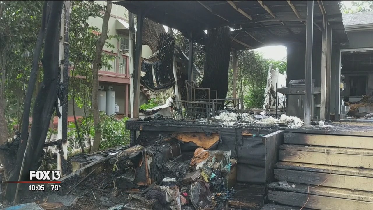 Possible lightning strike damages Pinellas home
