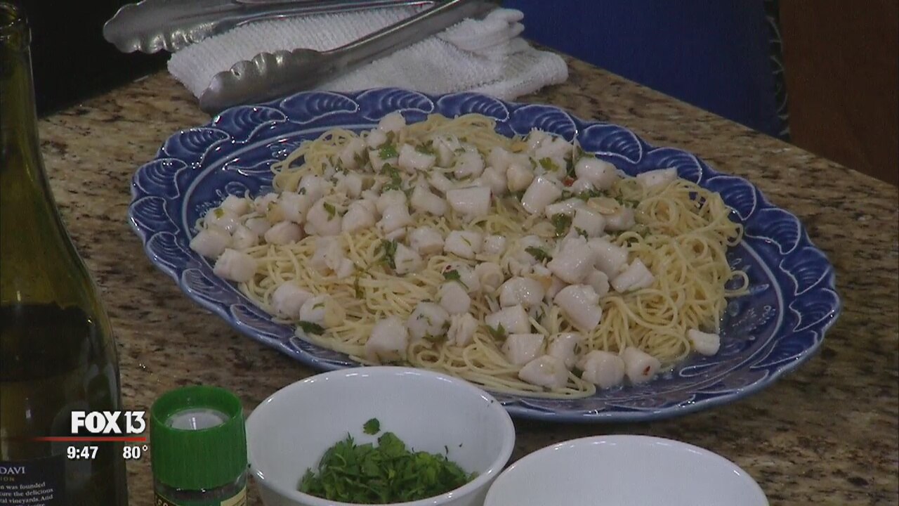 Capellini with Florida bay scallops
