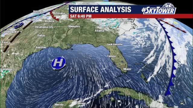 Saturday evening forecast