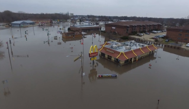 DRONE VIDEO: Flooding in Watseka