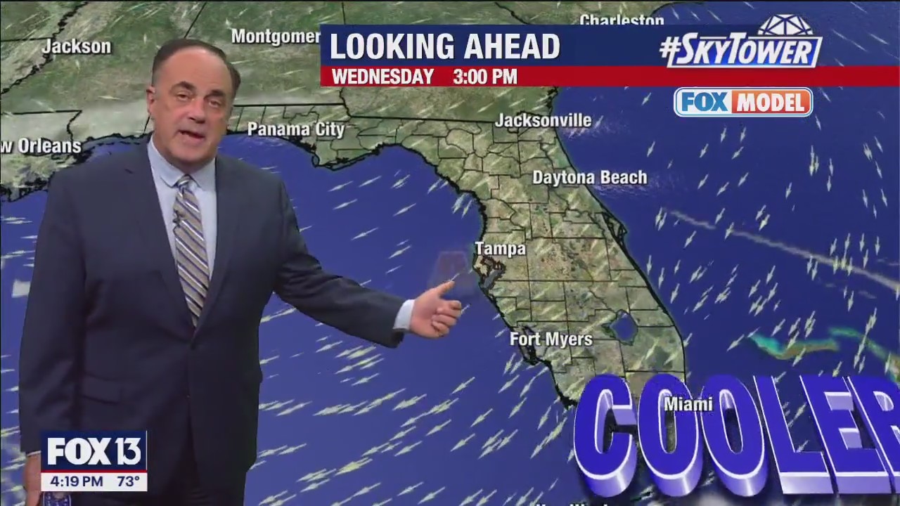 Tampa weather | Cooler temps with some showers