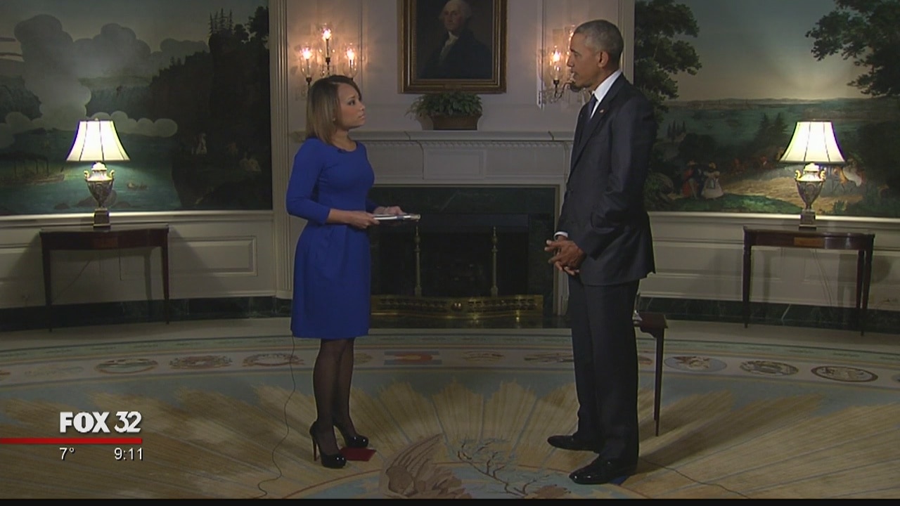 FOX 32's Dawn Hasbrouck interviews President Obama