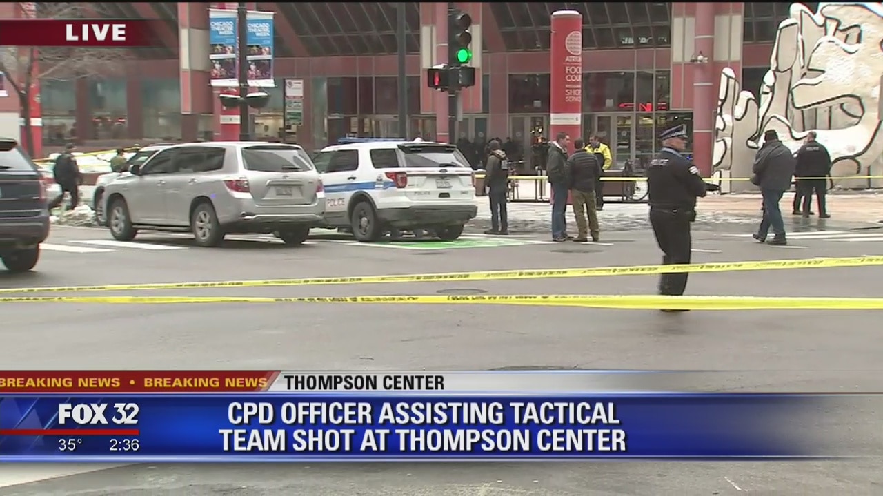 Chicago officer shot in stairwell of Thompson Center; in critical condition