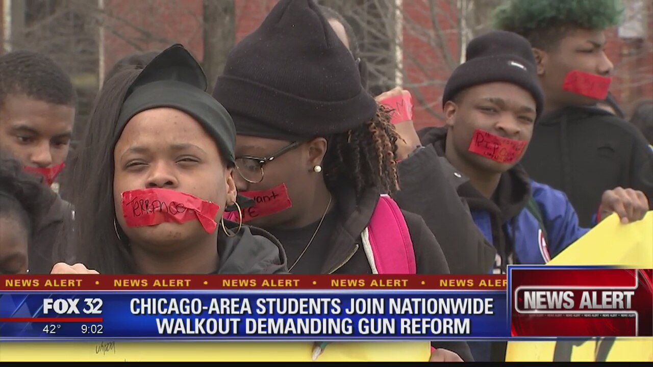 Students across Illinois leave class to protest gun violence
