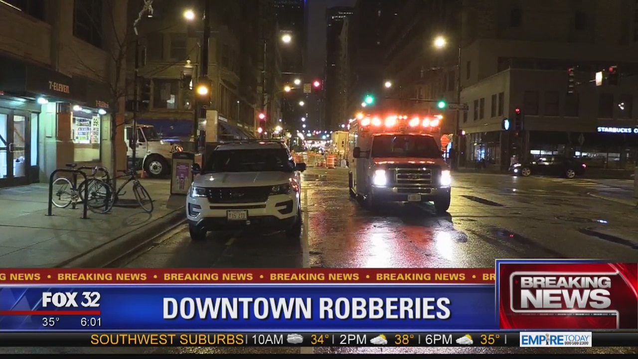 Two men beaten in separate downtown robberies
