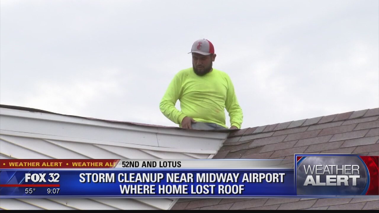 Storm cleanup underway near Midway where home lost roof