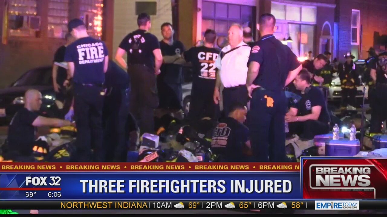 3 firefighters injured battling blaze at Near West Side apartment