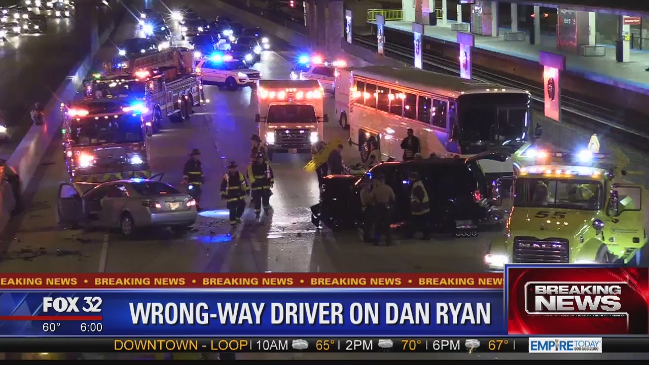 5 injured in wrong-way crash on Dan Ryan at 63rd