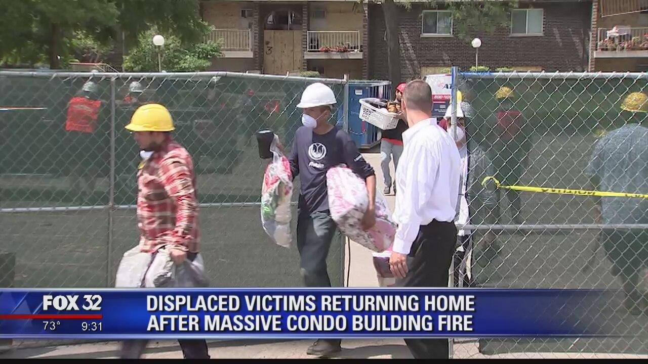 Victims of devastating suburban fire return to homes to salvage what's left
