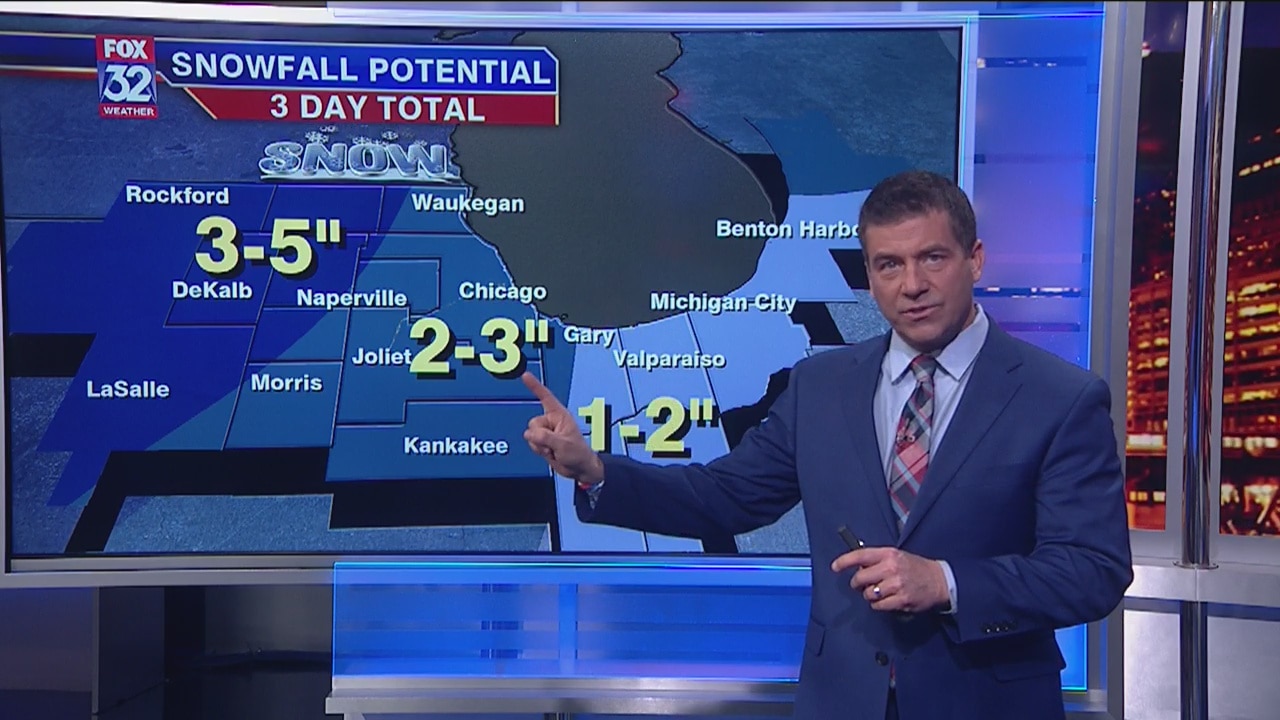 6 p.m. forecast for Chicagoland on Jan. 22