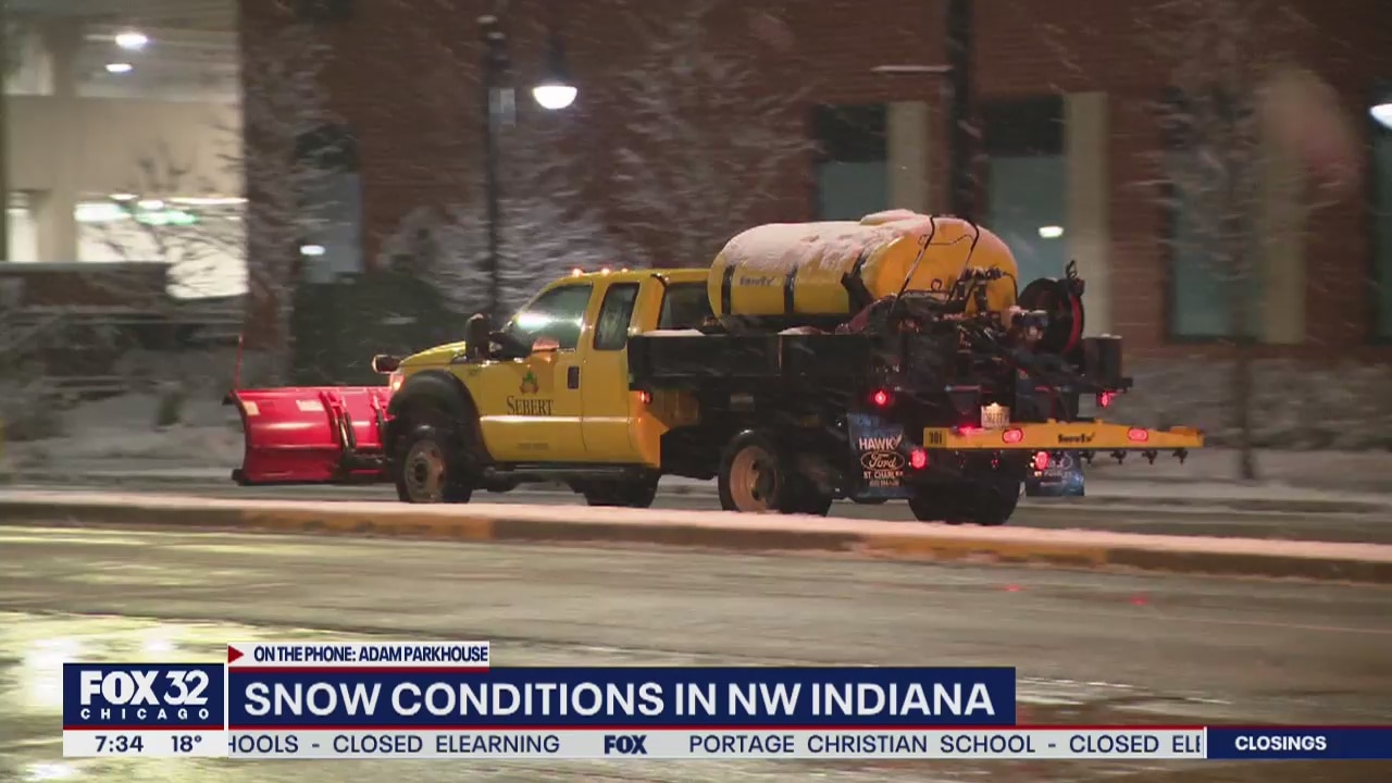 Snow blankets NW Indiana, slows morning traffic