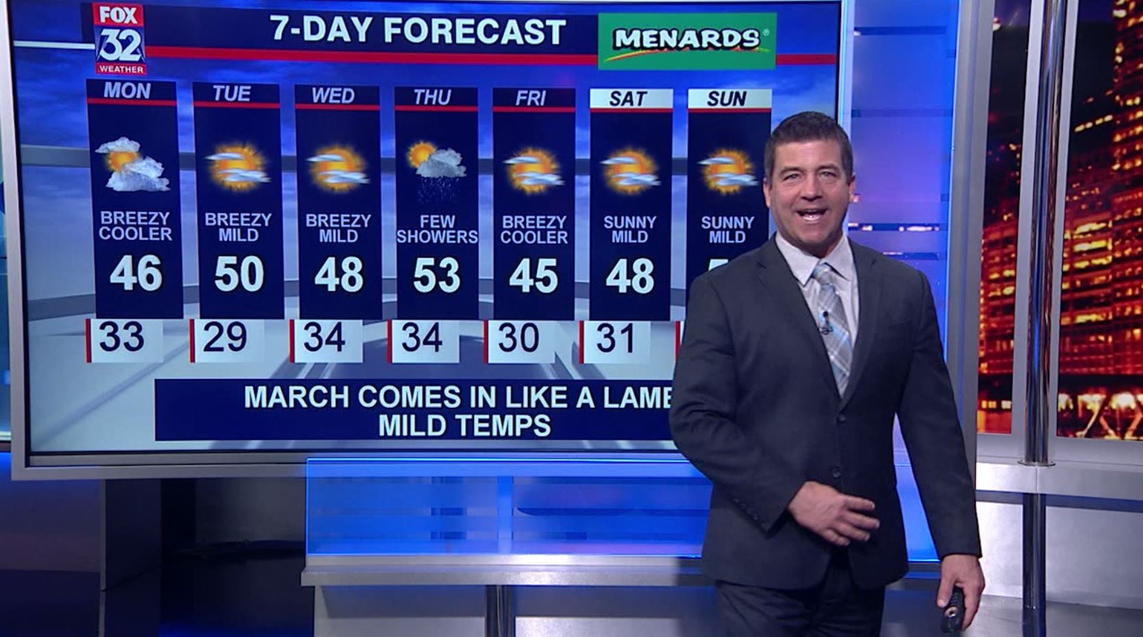 Chicagoland 9 p.m. weather: March 1, 2020