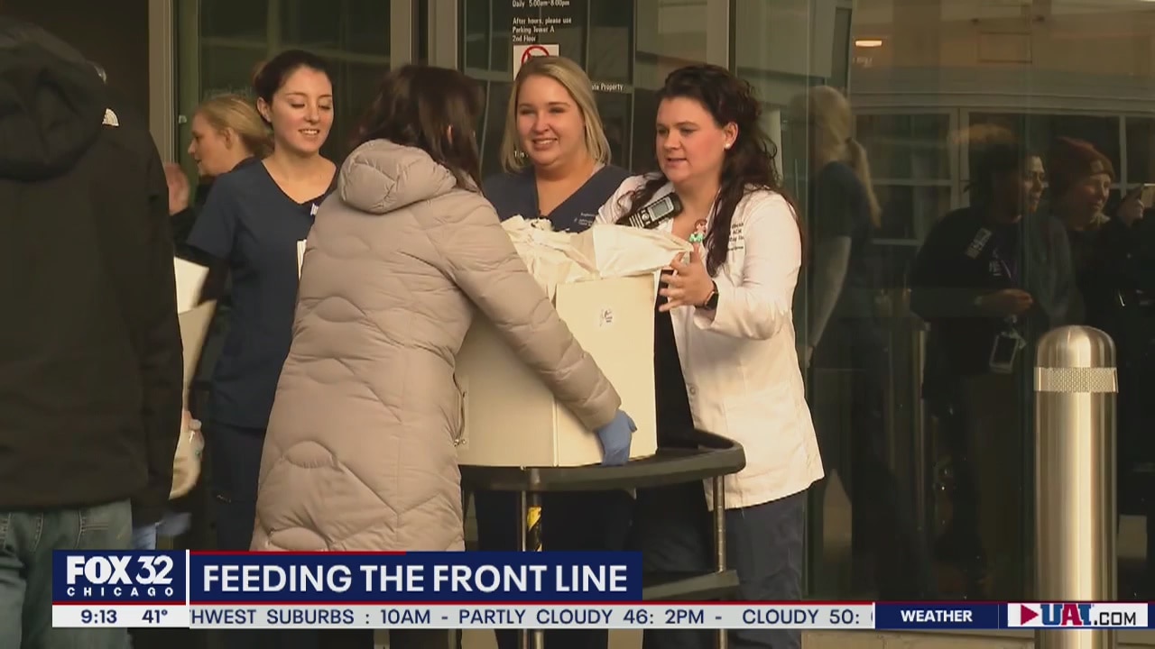 Community comes together to give hot meals to first responders, healthcare workers