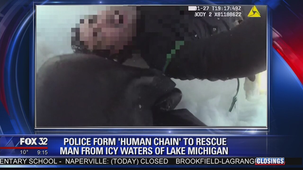 Man trying to save dog from freezing Lake Michigan falls in himself, has to be rescued