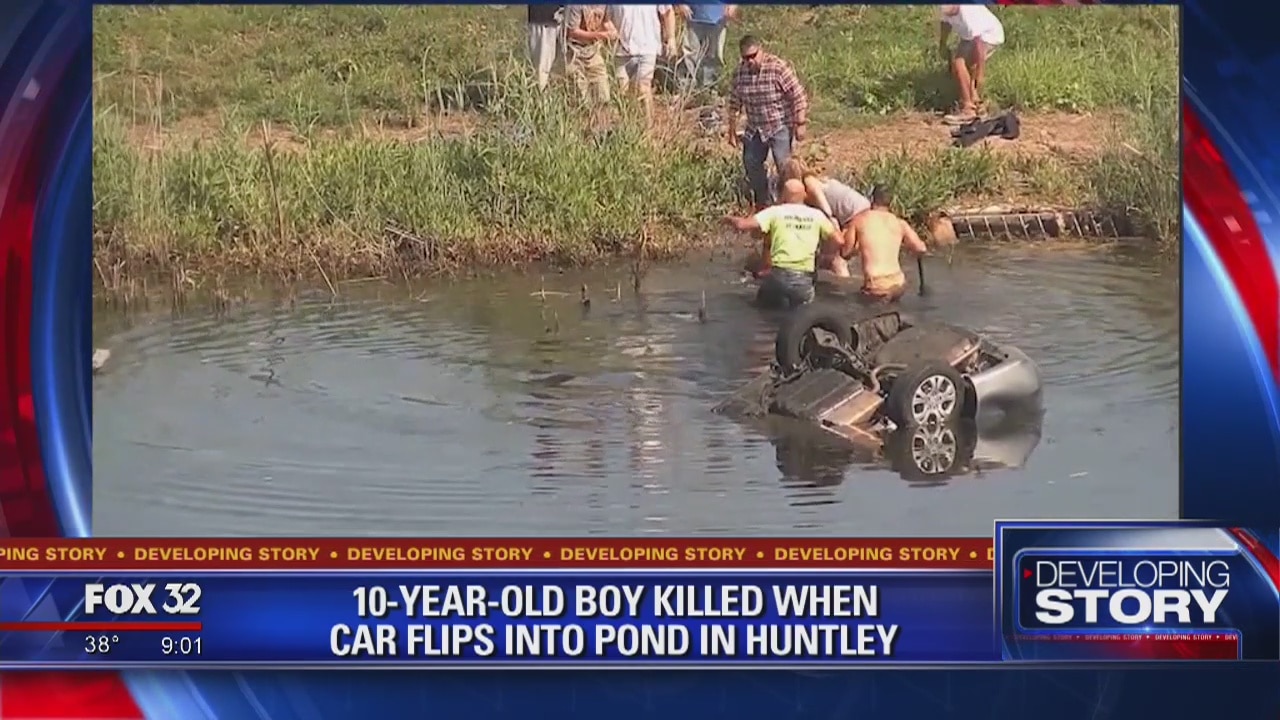 Boy, 10, dies after van flips into pond from Jane Addams Tollway