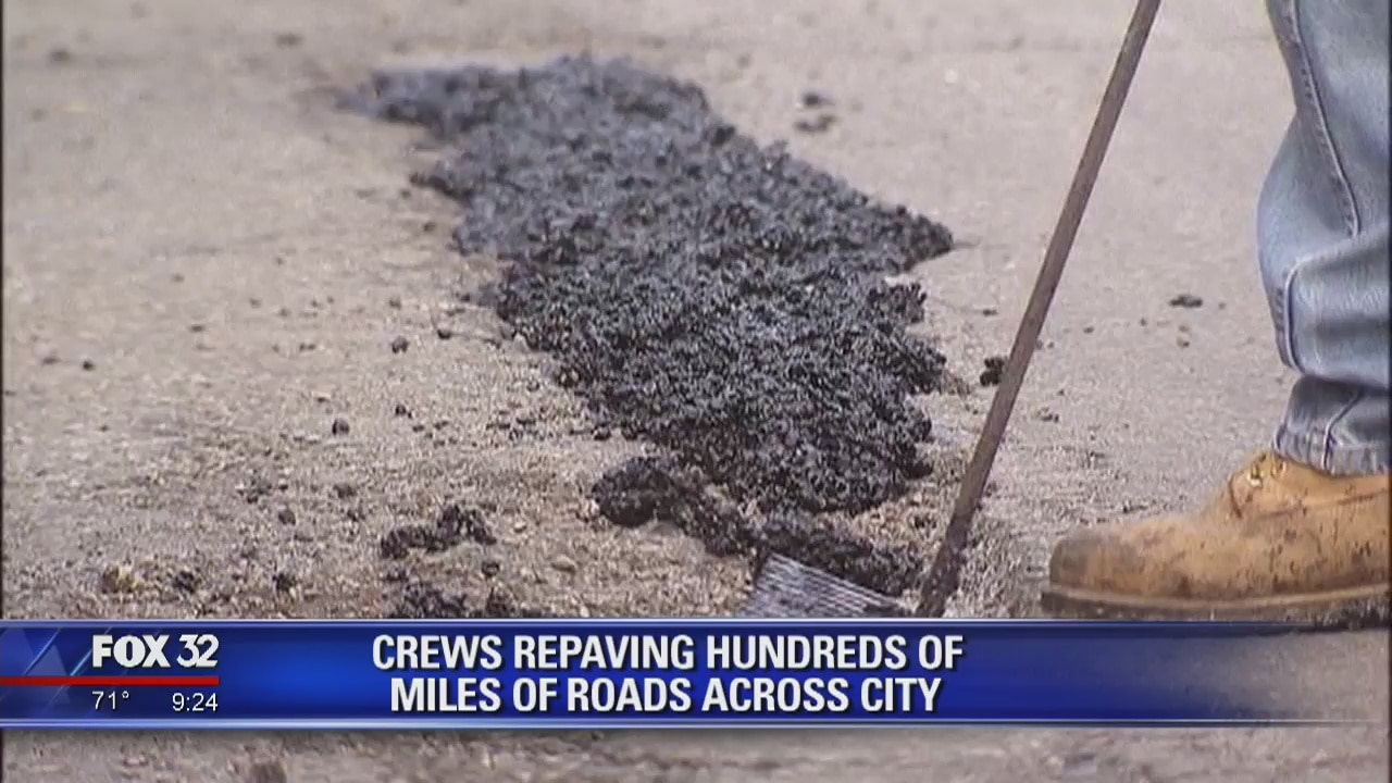 Crews repairing hundreds of miles of roads across Chicago