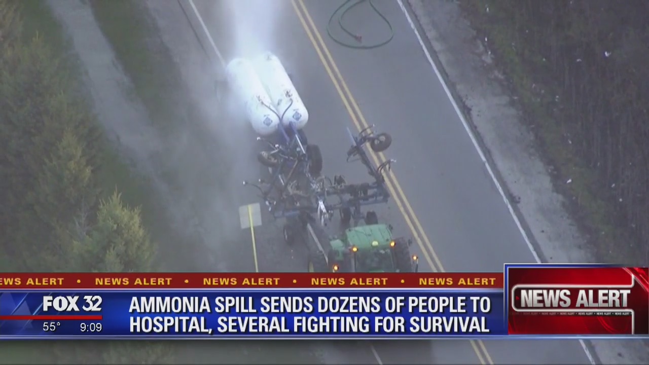 Ammonia leak sends 37 to hospitals in suburban Chicago
