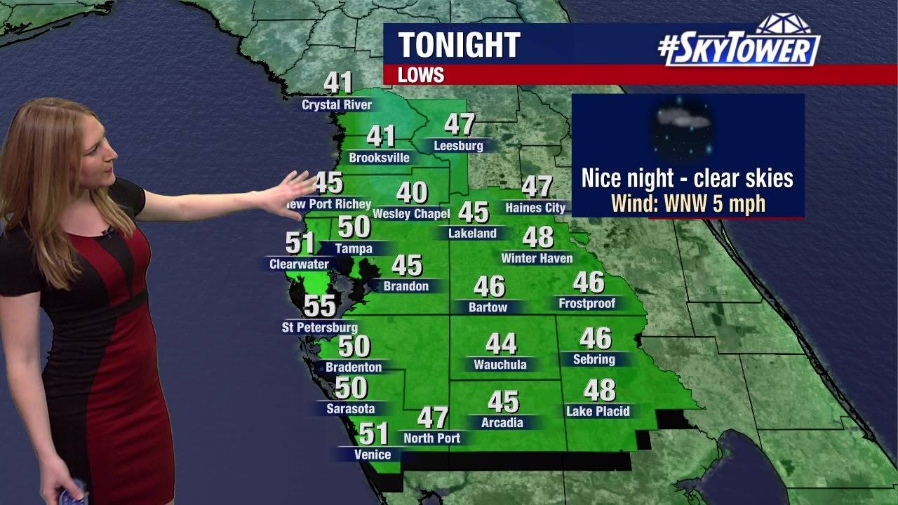 Tampa weather: Clear skies on Sunday night