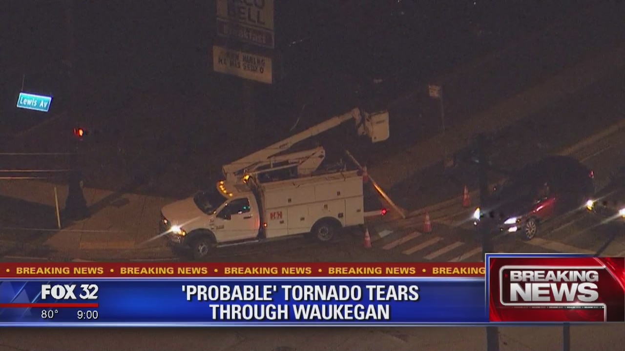 'Probable tornado' reported in north suburban Waukegan
