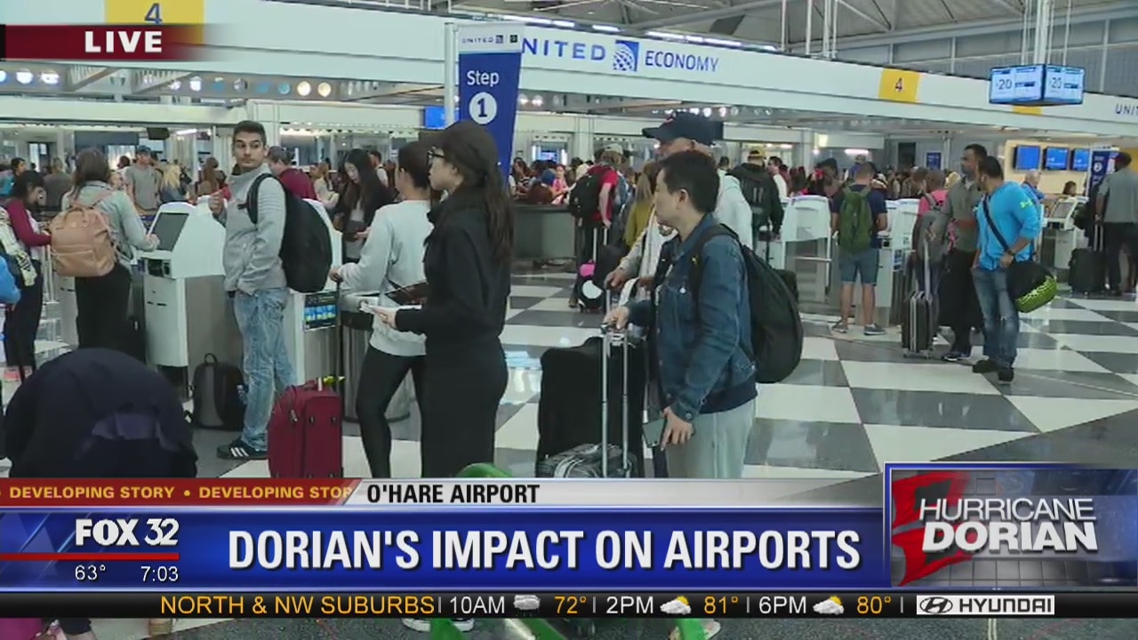 Hurricane Dorian's hampers travelers at Chicago airports