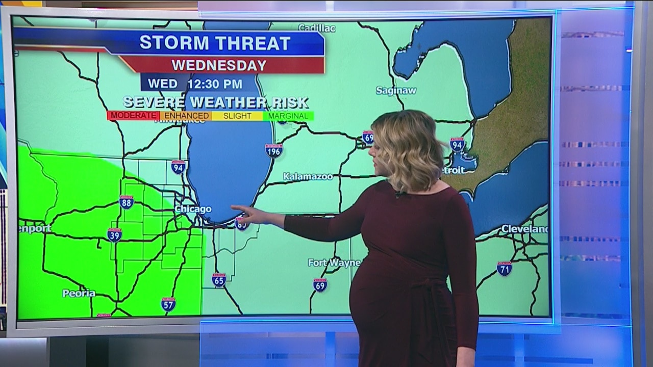 1 p.m. forecast for Chicagoland on May 8th