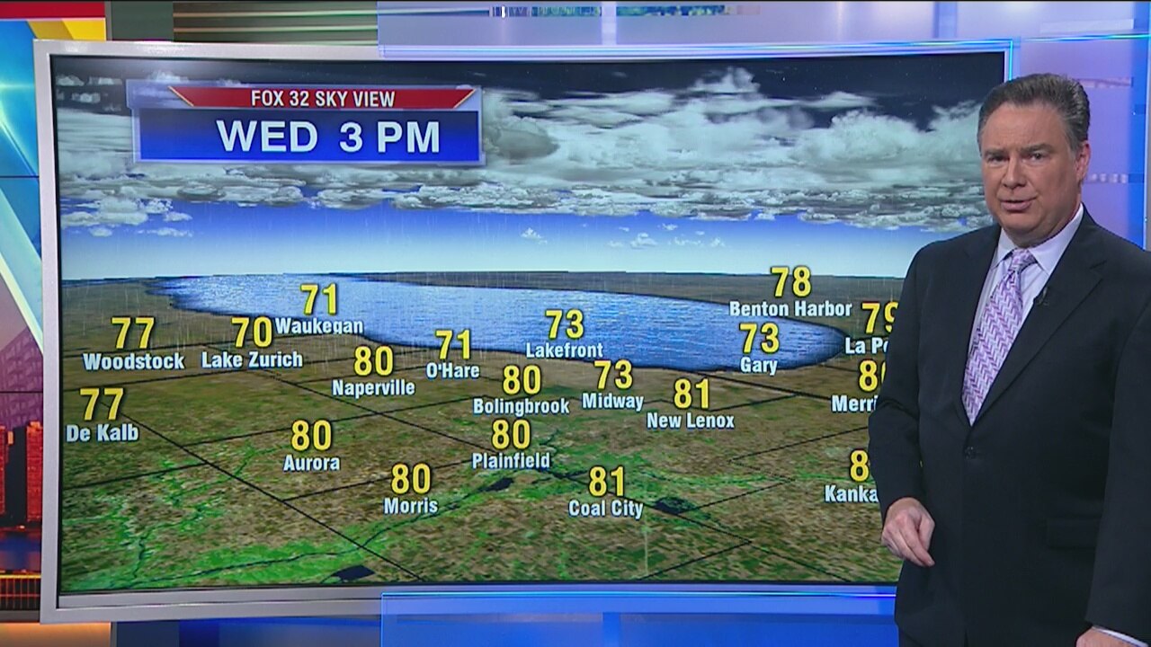3:30 a.m. forecast for Chicagoland on August 14th