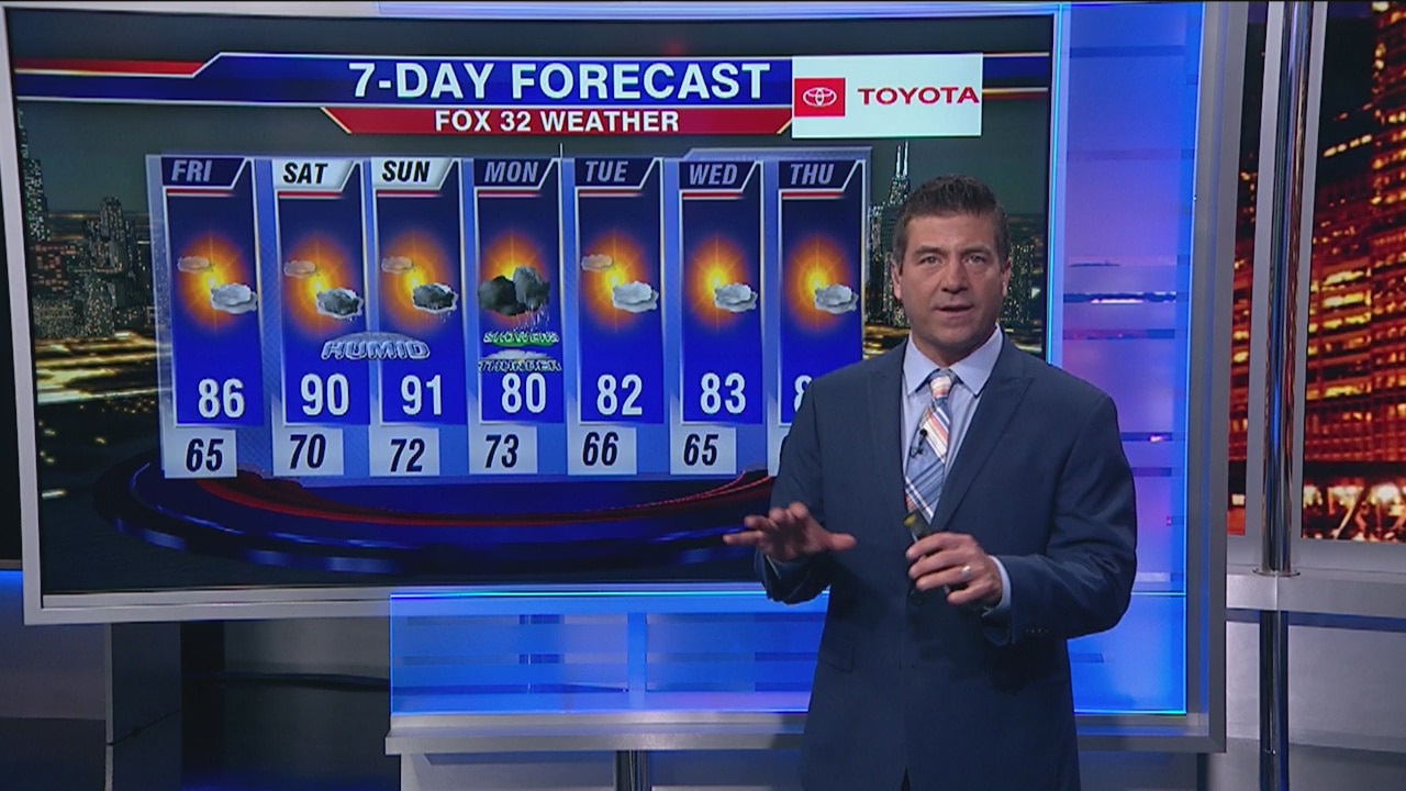 10 p.m. forecast for Chicagoland on July 25th